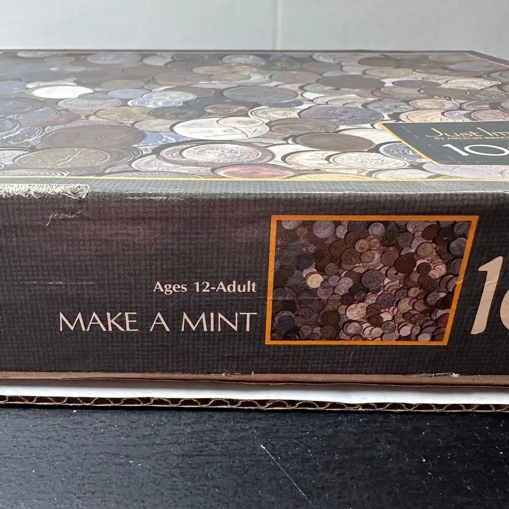 Vintage 1985 milton bradley “make a mint” 1000 pcs jigsaw puzzle